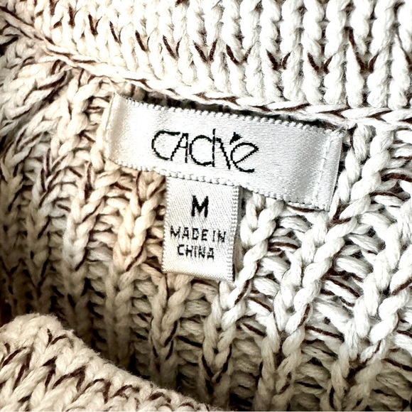 Cache Vintage 90s Baby Doll Crop Swing Sweater Buttons Bell Sleeve Chunky Knit M - Picture 3 of 9